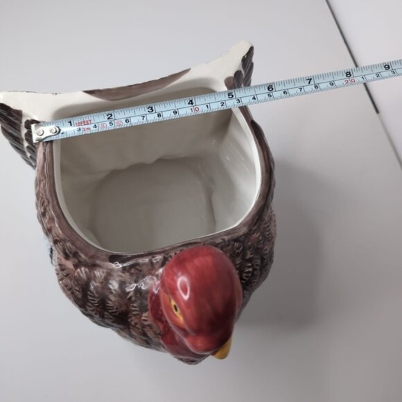 World Bazaar Retro 90s Turkey Bird Farmhouse Cottage Ceramic Bowl Flower Pot - Picture 7 of 9